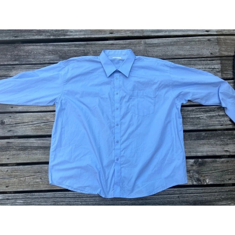 Galo Cossini Men's 20 34-36 Oxford Button Long Sleeve Light Blue Old Money